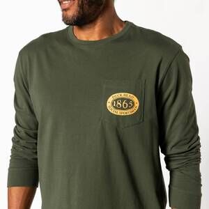 NEW DUCK HEAD fisherman's folklore long sleeve t-shirt in deep olive